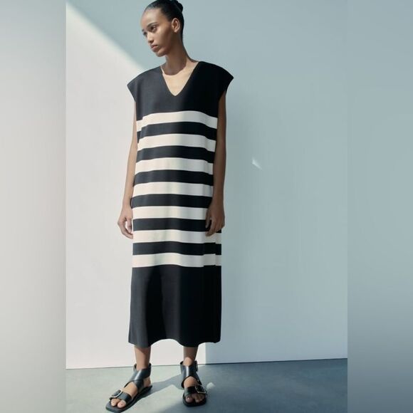 Zara Striped Knit Dress New - Picture 4 of 6